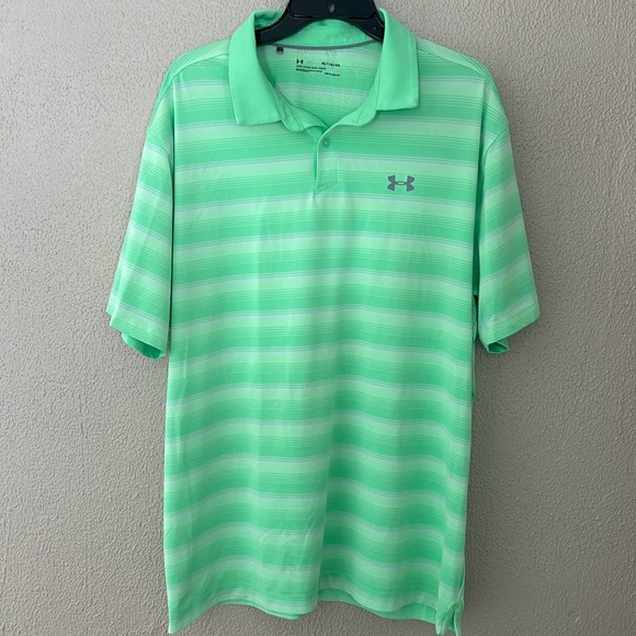 Mens Under Armour Loose Fit Heat Gear Golf Polo, XL, Green - Picture 1 of 4